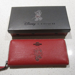 Coach x Disney Minnie Mouse Red Accordion Wallet
